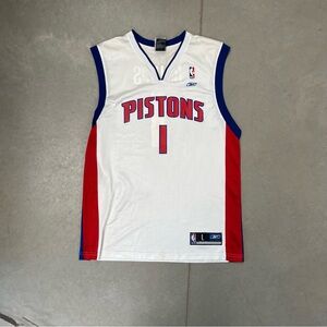 Pistons NBA Jersey - White, Red, Blue